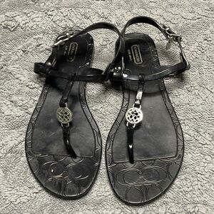 Excellent condition Coach signature black sandals